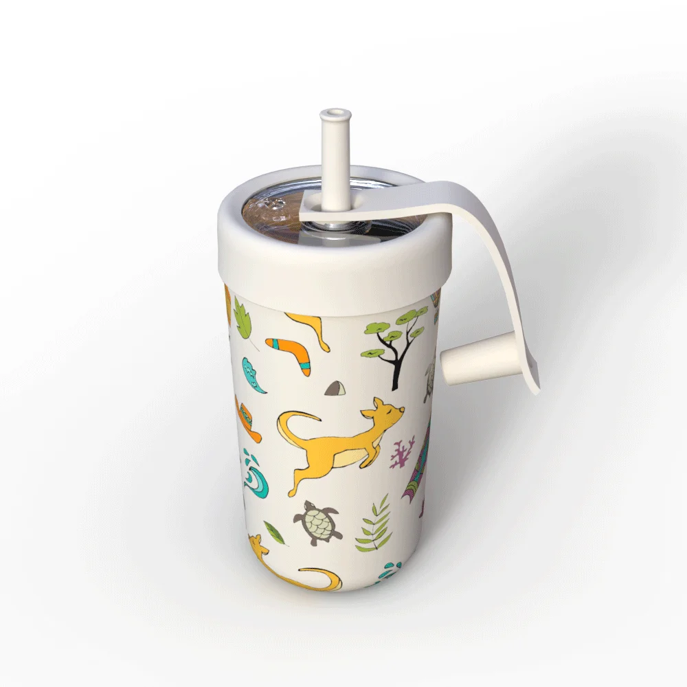 wholesale can cooler  Straw  cola  mug stainless steel silicone kids bottle straw with straight coffee mug custom insulted