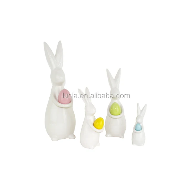  Cute new latest hot sale White rabbit ceramic flower pot for succulent