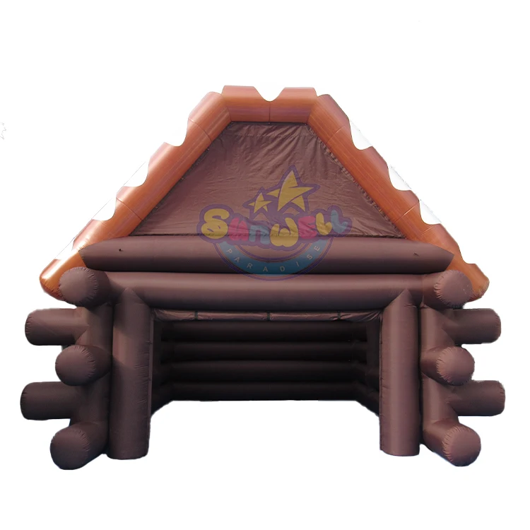 Winter inflatable ski hut party tent,inflatable log cabin,inflatable house tent