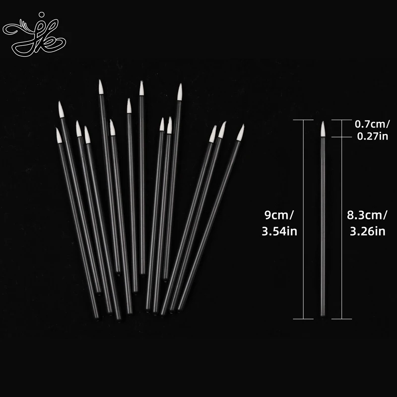 Nylon Liner Custom Logo Wand Applicator Tip Gel Elbowed Lip Disposable Eyeliner Brush