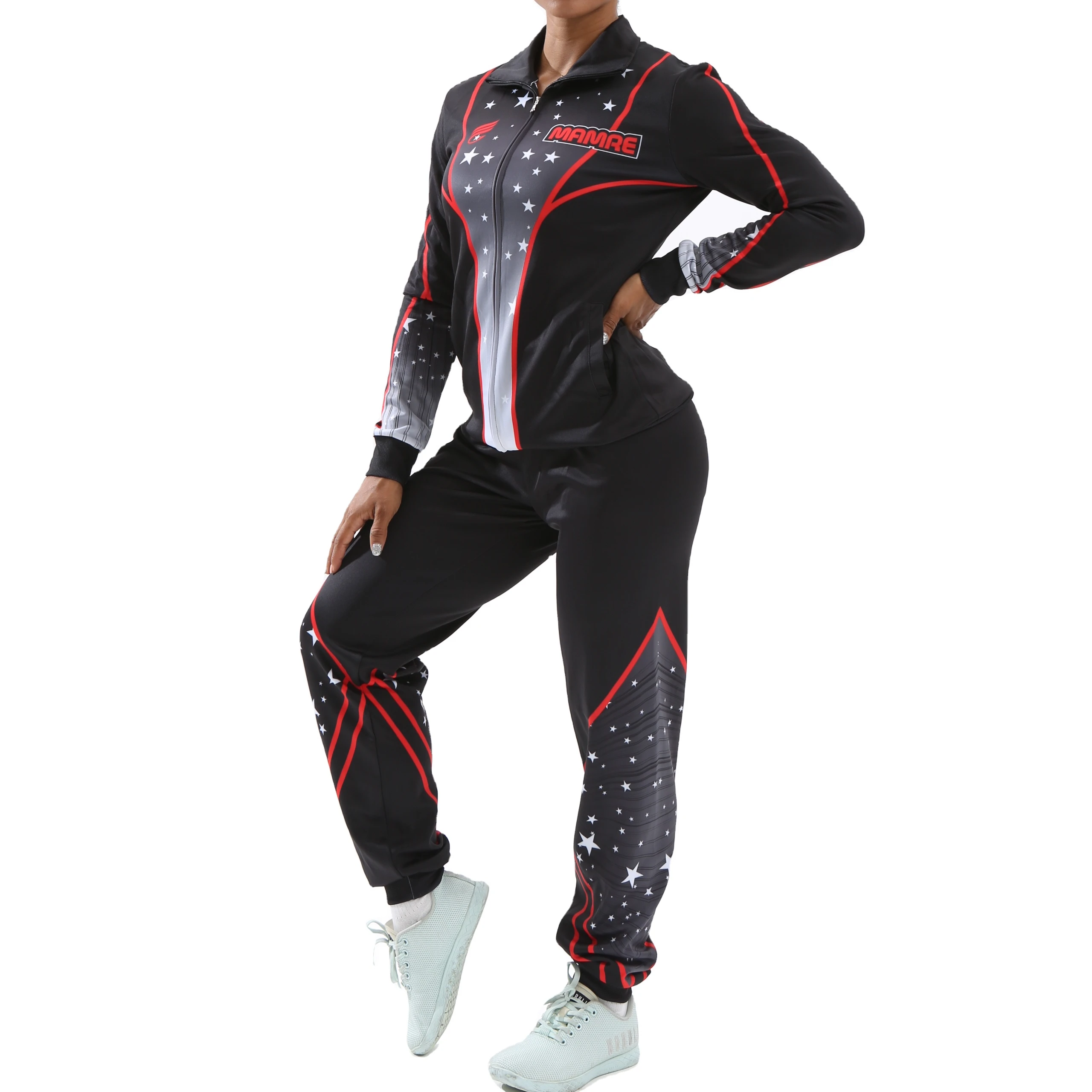 Custom Sublimated Tracksuit cheer warm up jacket and pant cheerleading practice wear team warm ups