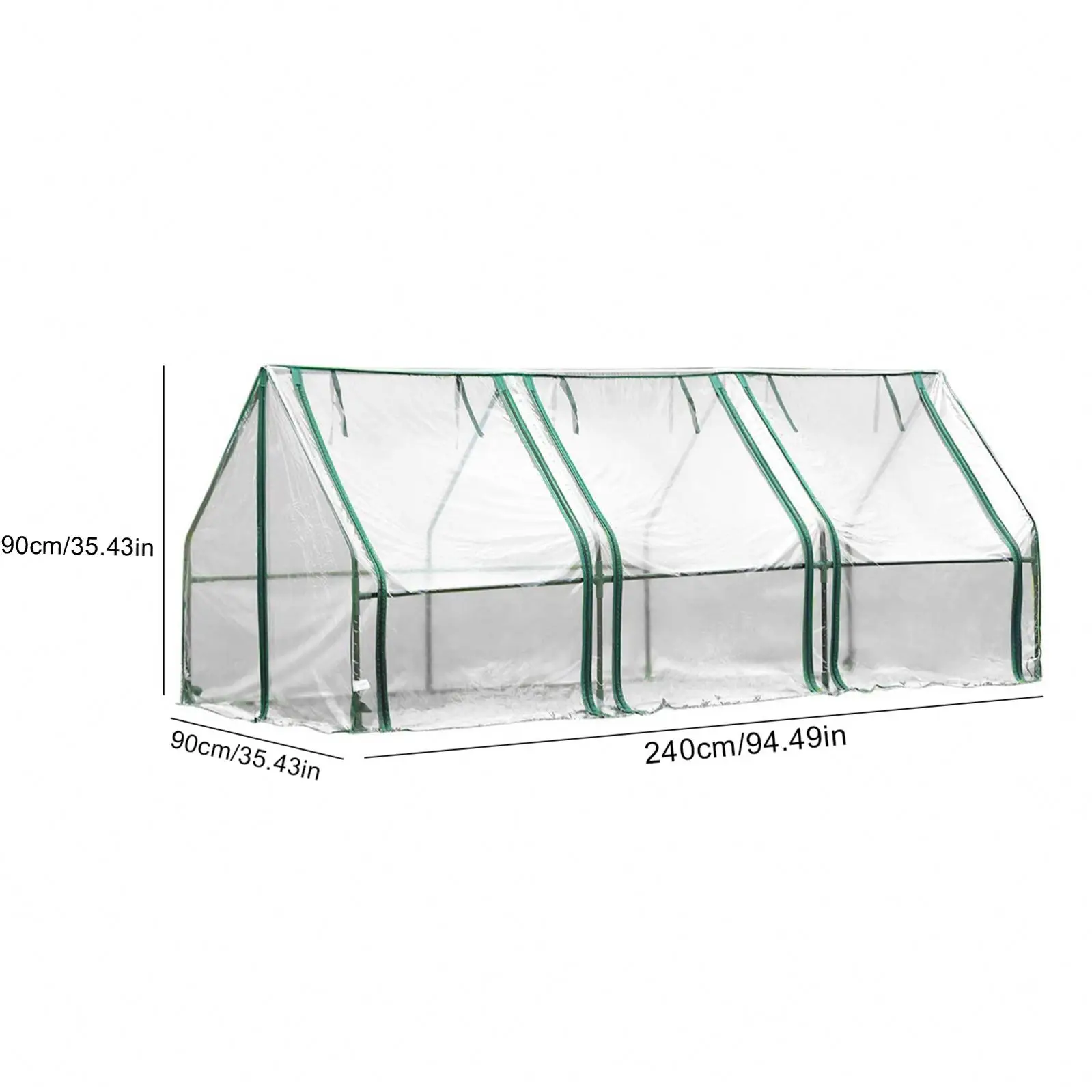 Waterproof Reinforced Mini Cloche Greenhouse Cover 94.5*35.4*35.4in Portable Green Hot House Tunnel Shade Cover Without Bracket