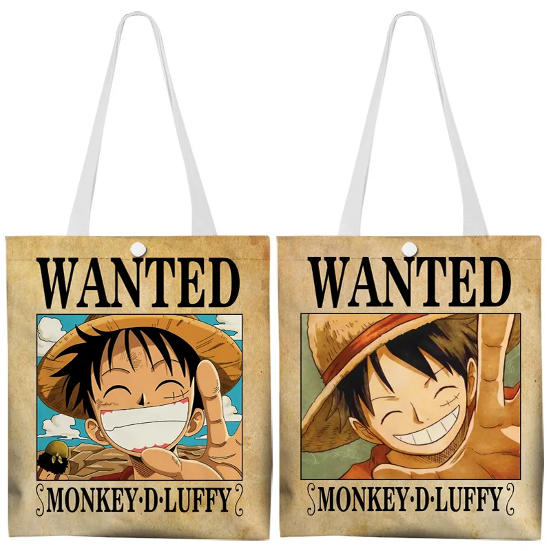 9 Designs 37*33cm Anime Canvas Shoulder Bag Cartoon Character Chopper Luffy Nami Sanji Zoro Cosplay Handbag Cute SHopping Bag