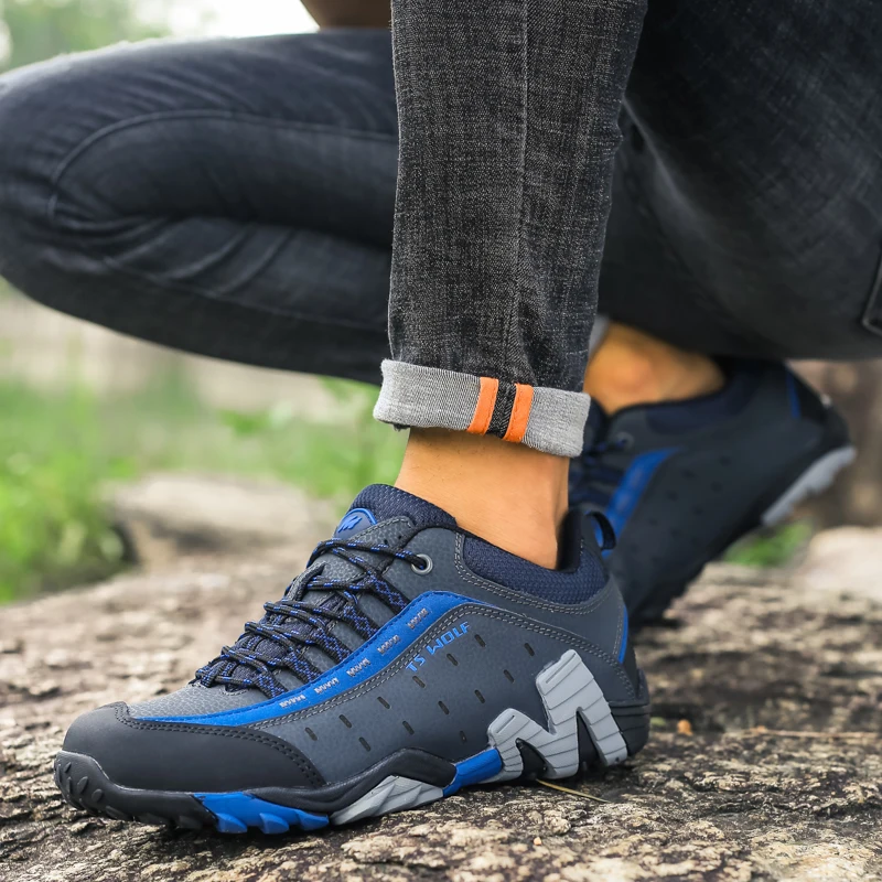 
men outdoor shoes action waterproof trekking shoes women hiking shoe hill climbing safety shoes 