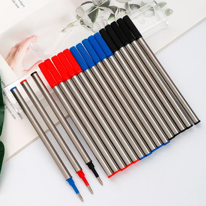 0.5mm Smooth Writing Fine Point Liquid Gel Pen Black Medium Tip Metal Roller ball Refills for Most Brands Pens