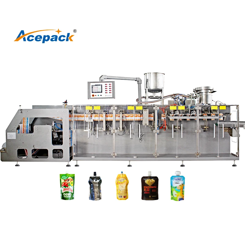 Fully automatic stand up pouch filling 1000ml Mayonnaise sealing horizontal Packing Machine