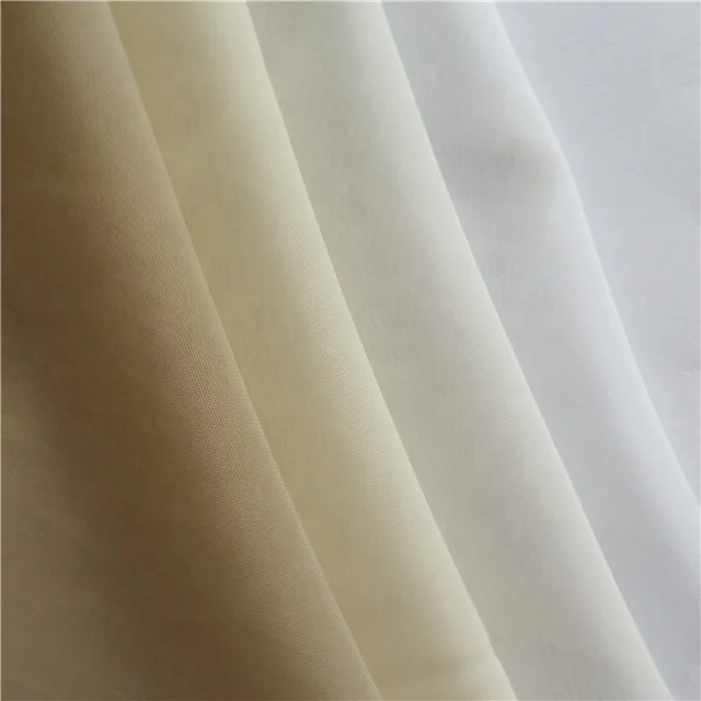 Hot selling 45gsm woven colorful light weight plain 100% polyester voile fabric for curtains