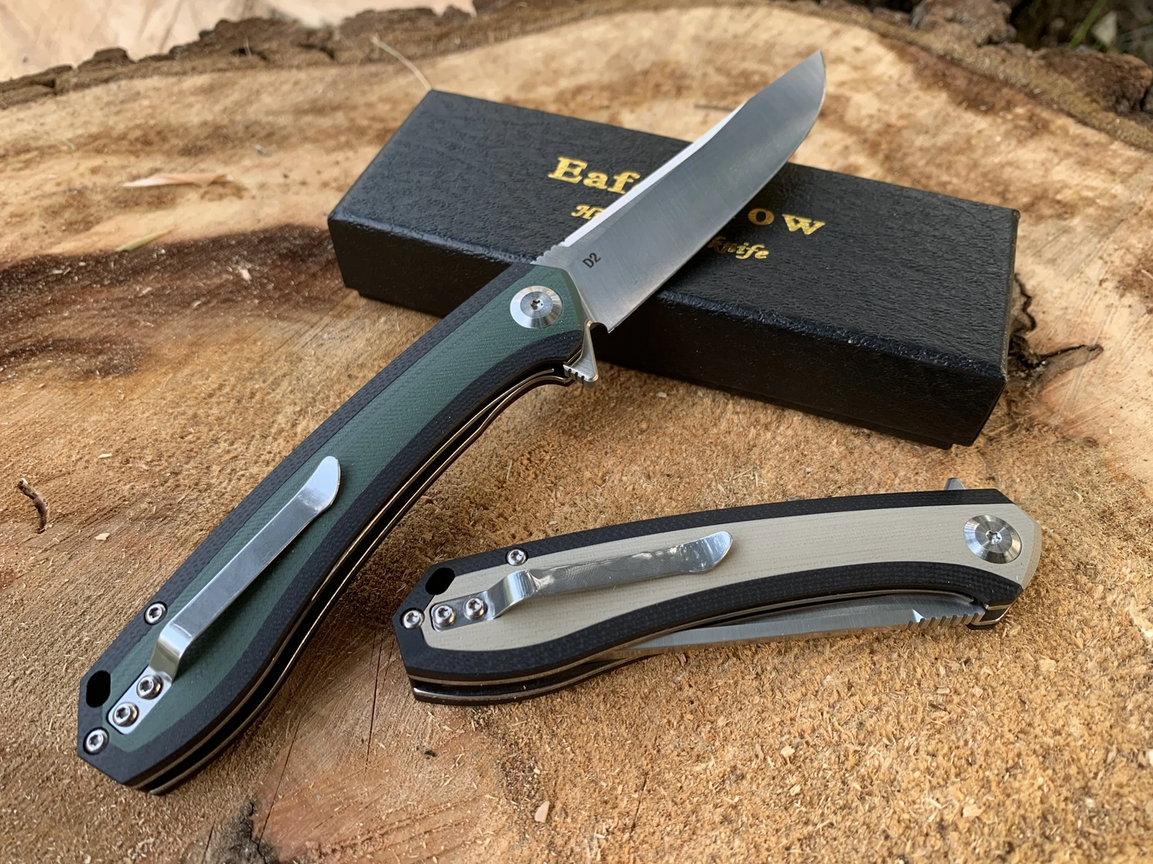 Custom Handmade Premium Quality Damascus Steel Camping Folding Knife With Leather Sheaths