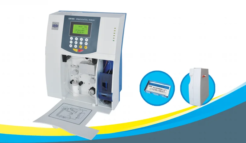 cbs 500  K Na Cl Ca Ph Tco2 blood gas electrolytes analyzer, analyseur de gaz dans le sang medical electrolyte analyser