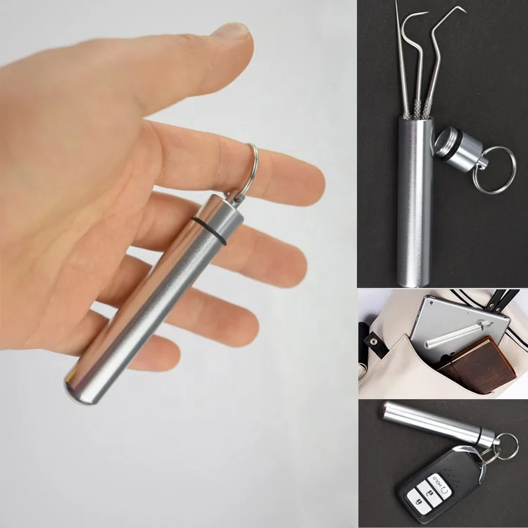 7Pcs Reusable Portable Metal Tooth Cleaning Picks Stainless Steel Toothpicks for Teeth