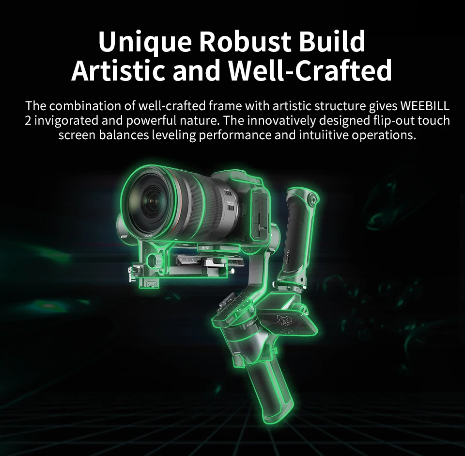 ZHIYUN Weebill 2 Gimbal Stabilizer for Camera DSLR Cameras 3-Axis Handheld Stabilizer with Screen for Canon/Sony VS DJI