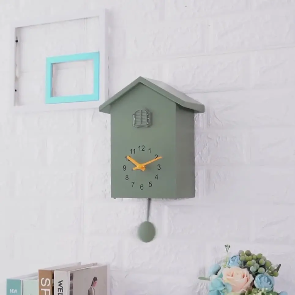 Scandinavian Home Decor Cuckoo Out Window House Simple Cooing Bird Whole Time Chime Wall Clock