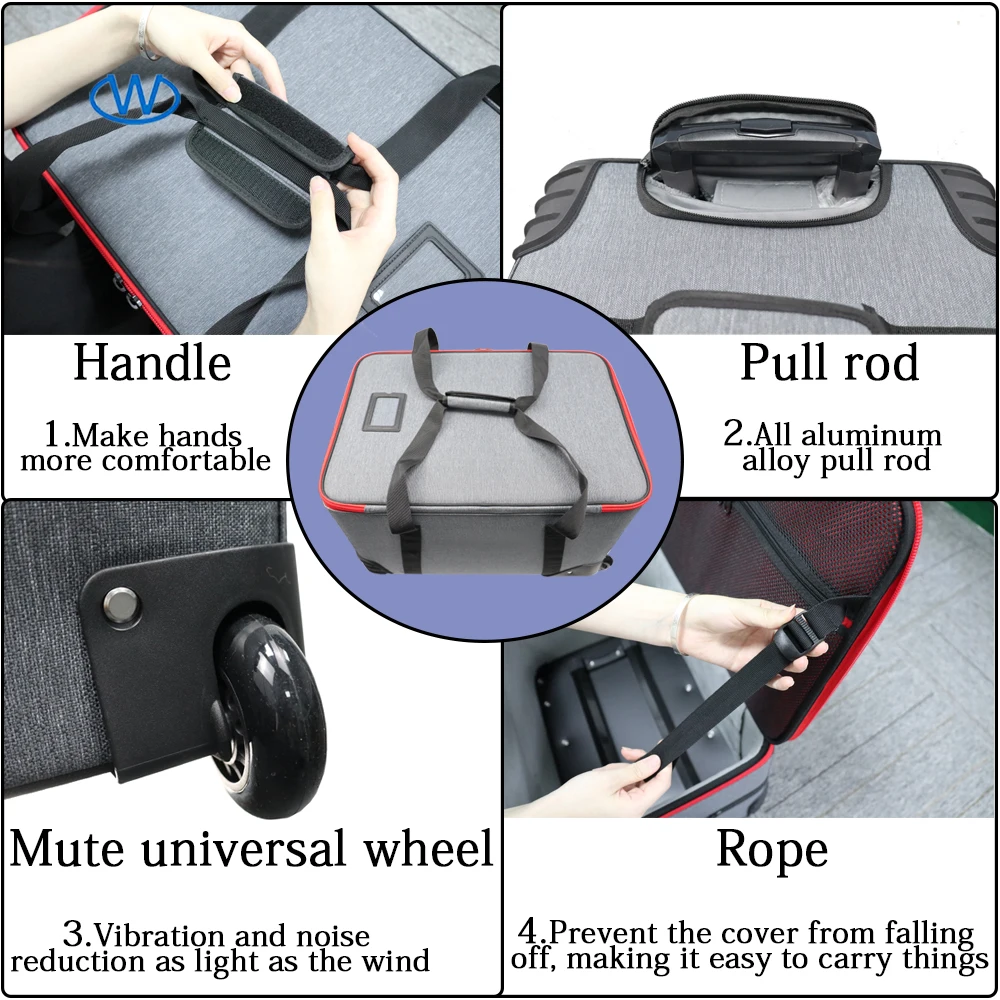 Customized hard non-woven fabric shell zipper luggage multi size travel trolley case 4 wheels portable  carry on suitcase