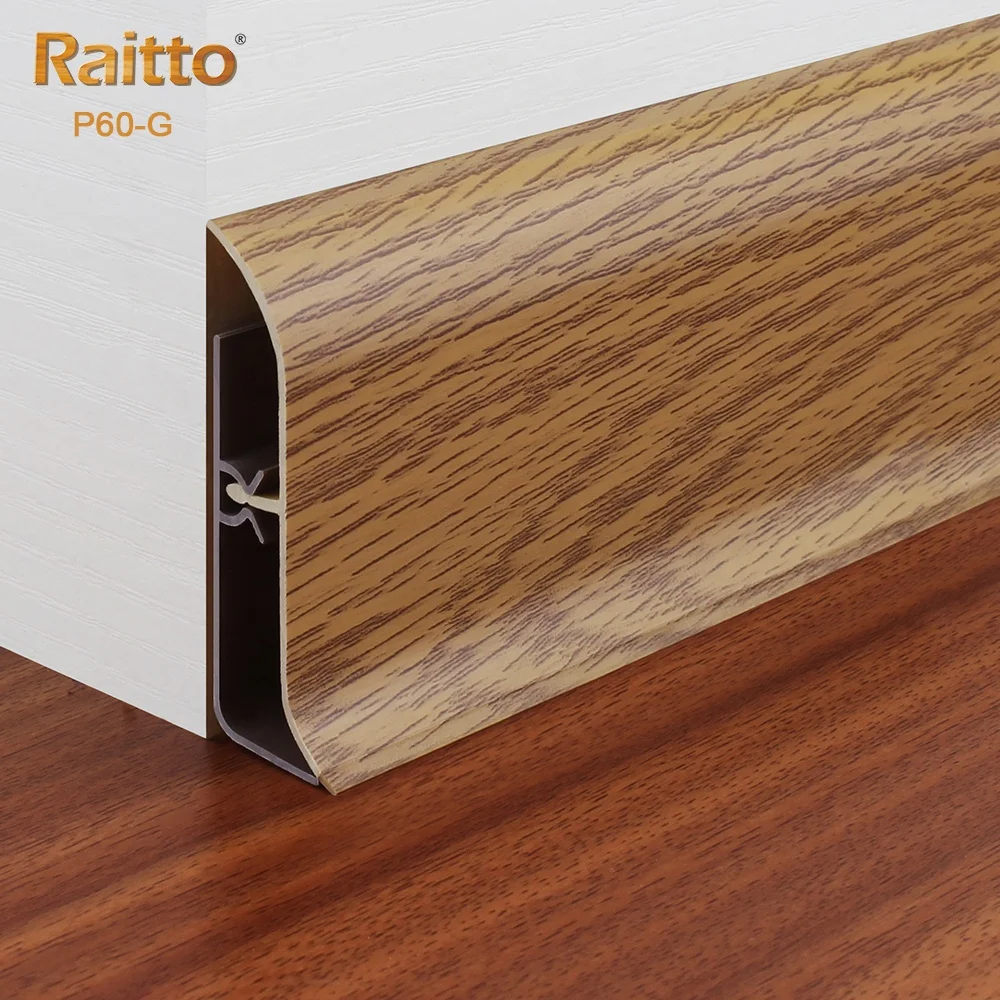 P60-G raitto современный дом пол плинтус из ПВХ резиновый край пластиковый Плинтус