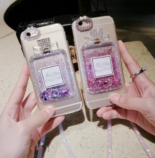 
perfume style glitter liquid quicksand back cover for samsung A50 quicksand phone case for samsung S20 