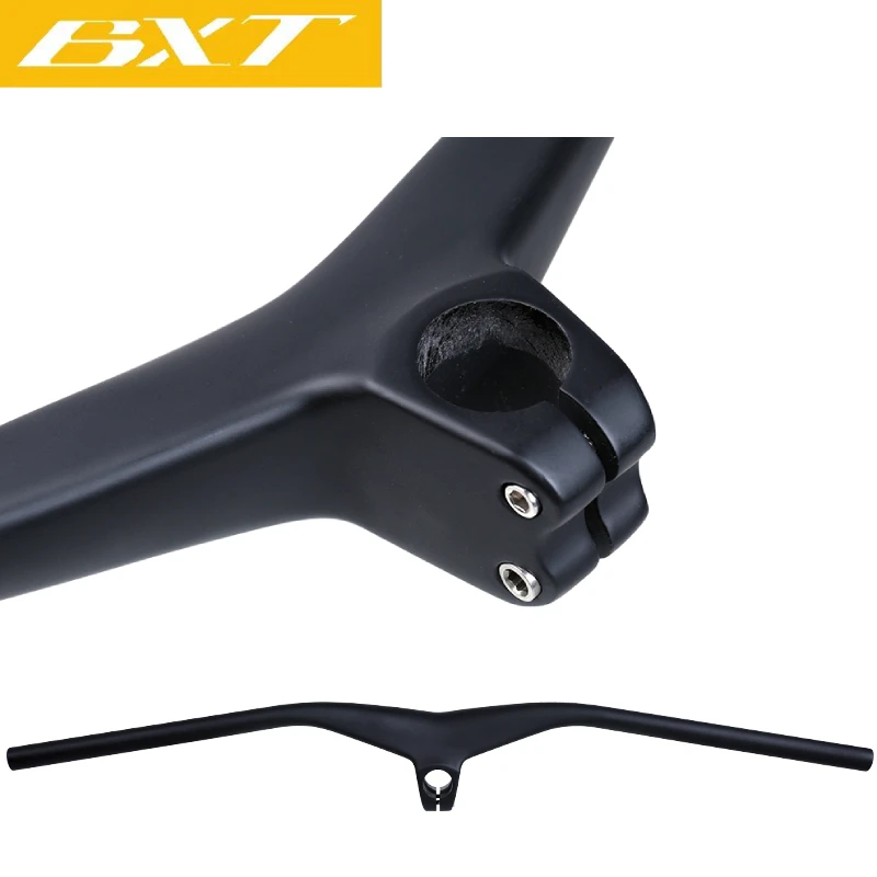 BXT Carbon Handlebar MTB 800mm length Integrated Mountain H/bar Chinese OEM Factory Sale Integrated Bike Bars Stem Carbon Fiber
