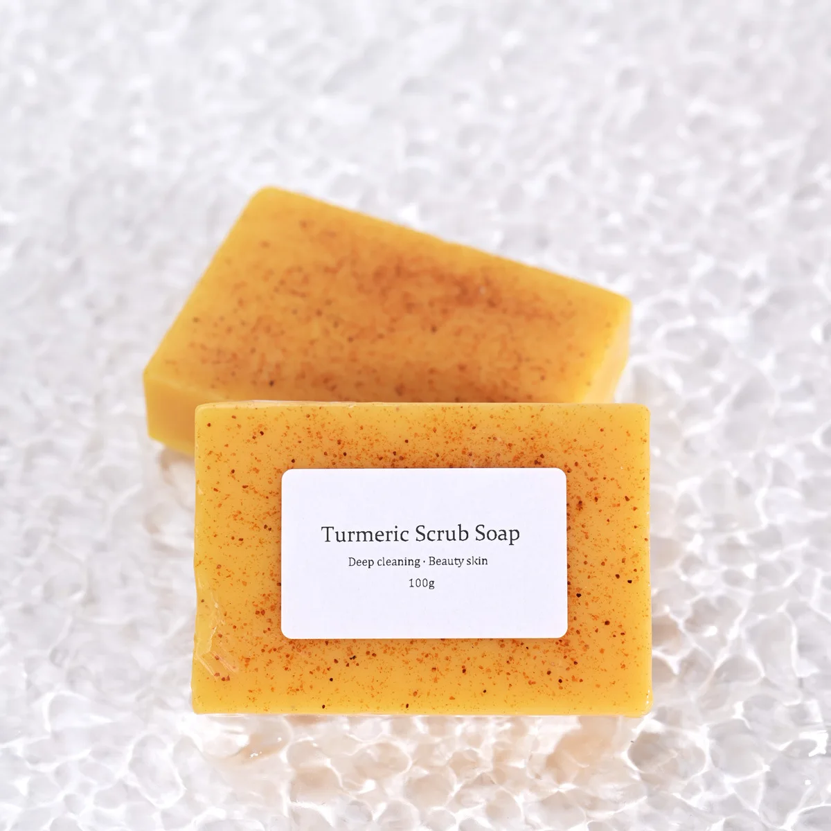 OEM Turmeric Scrub Bar Beauty Soap Facial body Whitening Skin Lightening Dark Spots Anti Acne Organic Hand made Turmeric Soap