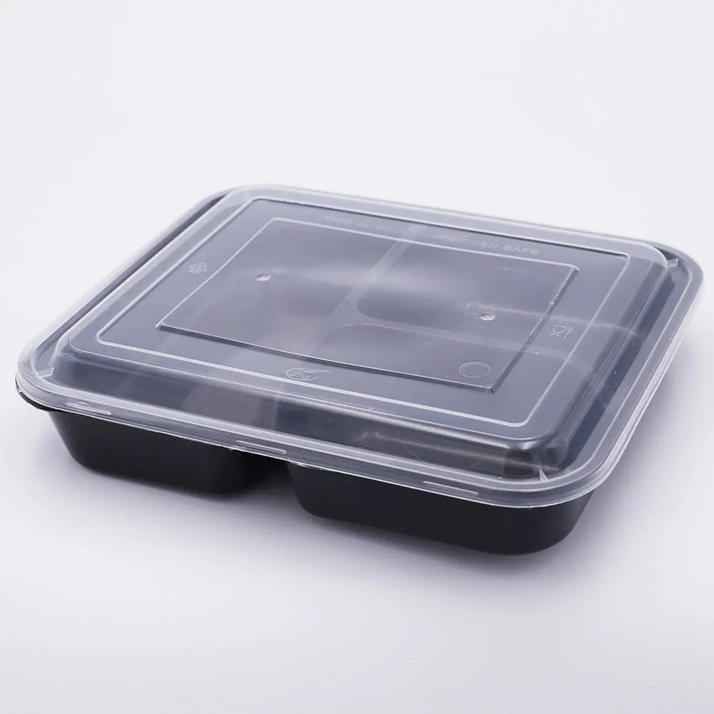 1000ml three compartment plastic sushi container with lid for restaurant boxes manufacturers with dividers