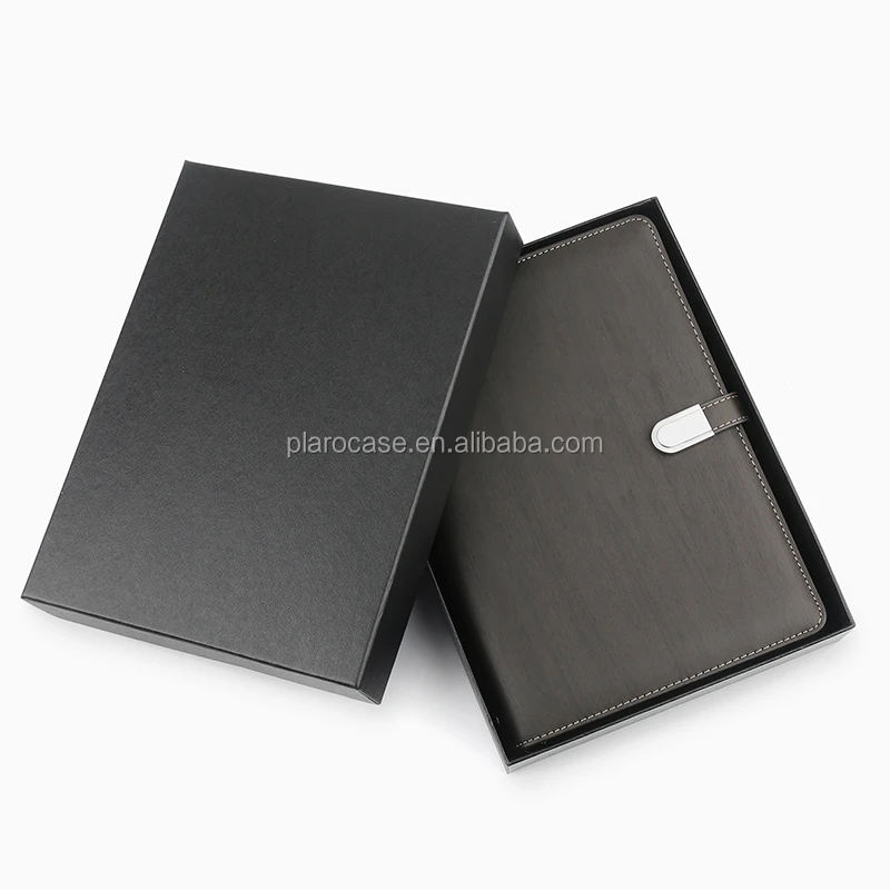 Power Bank Diary A6 A5 Custom Leather Note Book with Pen Holder USB Lock