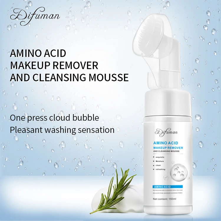 Natural Face Wash Oil-control Deep Cleansing Mousse Aloe Rose Bubble Foaming Facial Cleanser With Brush