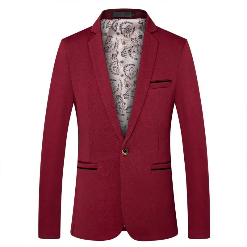 Slim Fit Black Blue White Plus Size Sport Casual Blazer For Men Suit Casual Blazer Coat One Button Business Single Suit Jacket