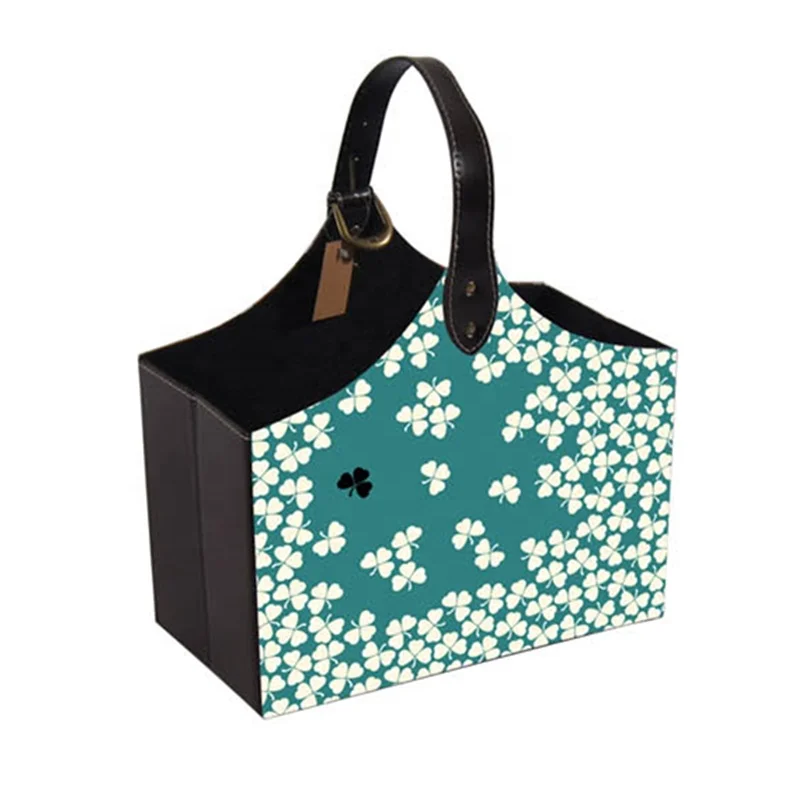 2021 Spring Topic Home Decor Ornament  Foldable Newspaper Basket Cardboard with PVC Printing  Magazine Holder