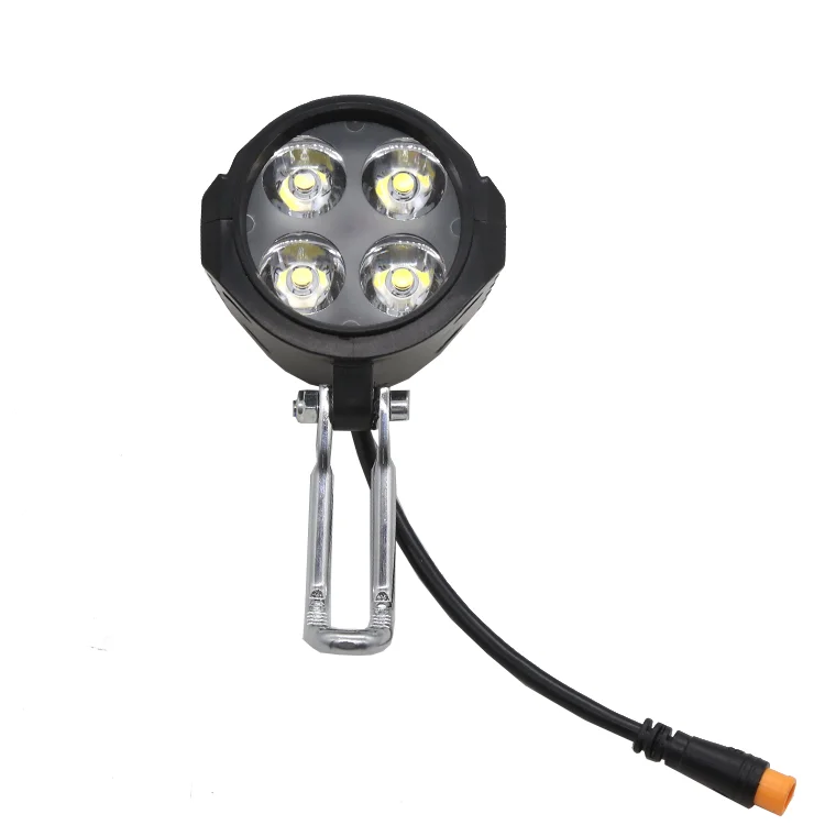 LED Electric Bike Front Light 48V Universal Bicycle Horn Switch Headlight Waterproof Ebike Safety Warning Lamp