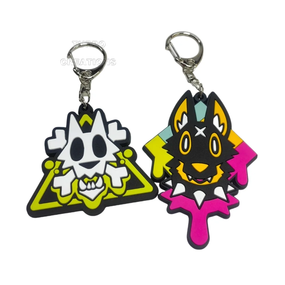 2D 3D Soft PVC Rubber Keychain Customizable Logo Key rings Strap Rubber Dog Keychain Customizable Keychain