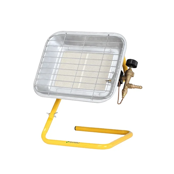Outdoor portable gas heater, bottle-top, with multi safety device