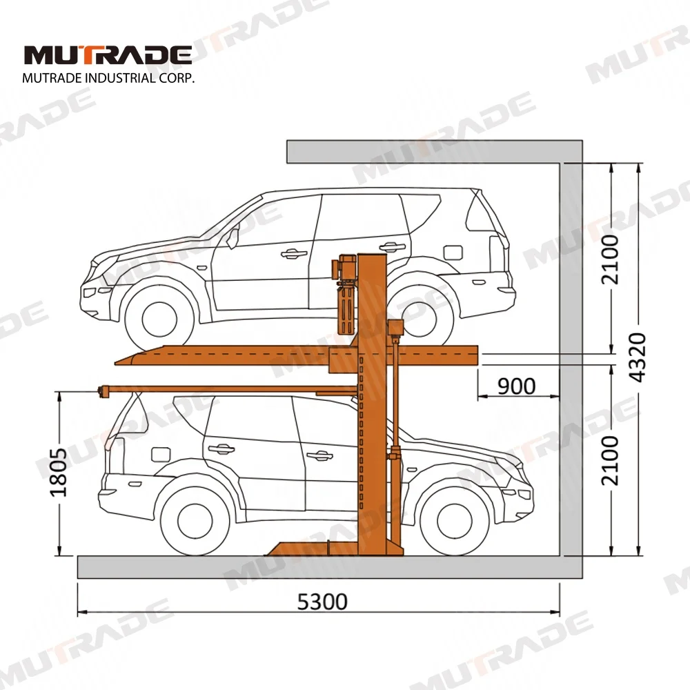 Double Post Vertical Parking Lift Elevator Valet Parking Indoor Outdoor Parking system