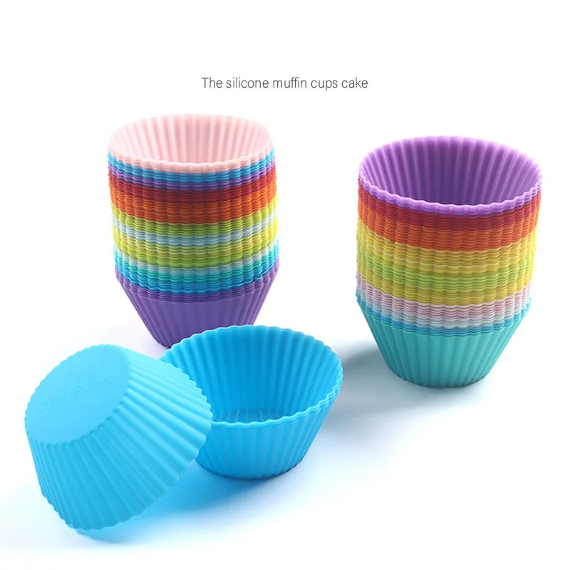 
Approved Nonstick Easy Clean Reusable Cupcake Liners Muffin Cups Silicone Baking Cake Cups mold bakeware 