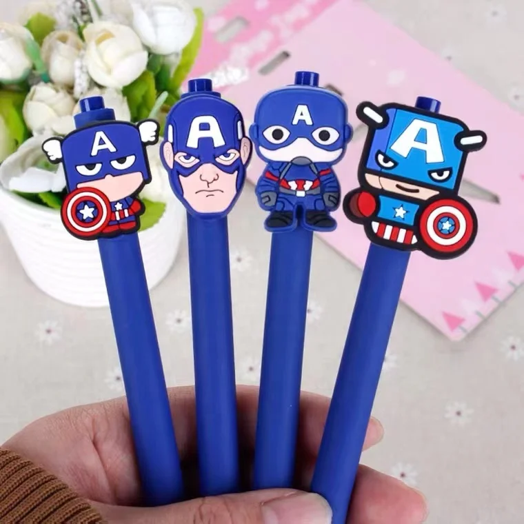 wholesale KIDS super hero cartoon PVC rubber toppers silicone pencil accessories pencil topper