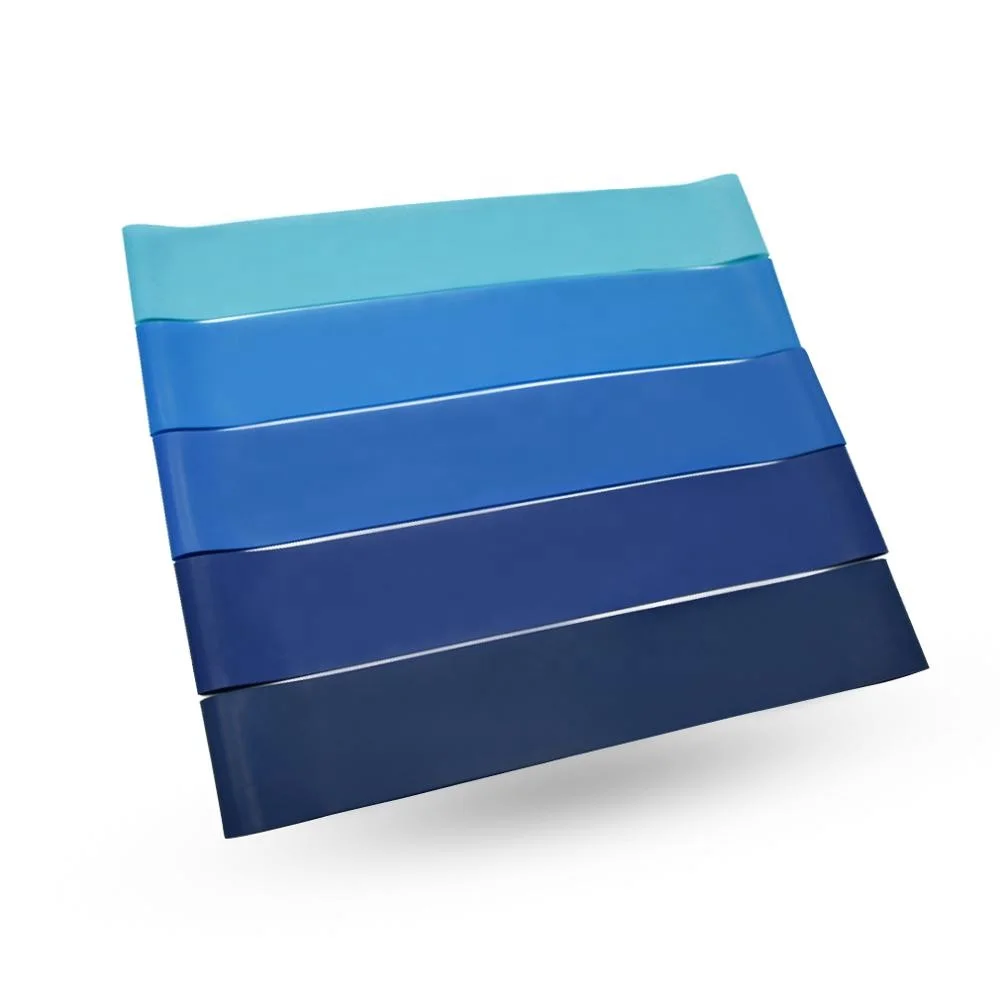 Customize Logo Latex rubber loop resistance bands elastic stretch Fitness bands exercise mini yoga leg hip booty bands blue