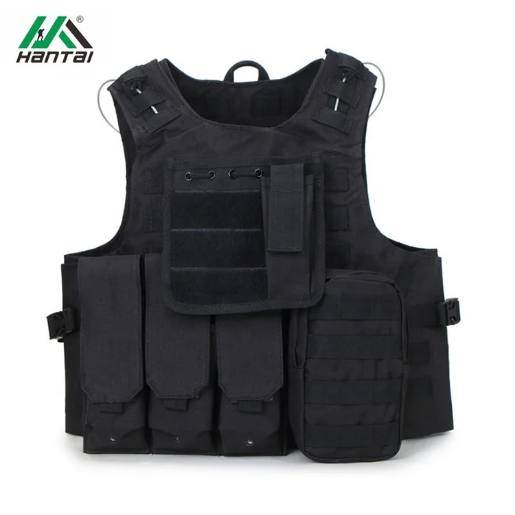 Hot selling good quality black color oxford tactical vest