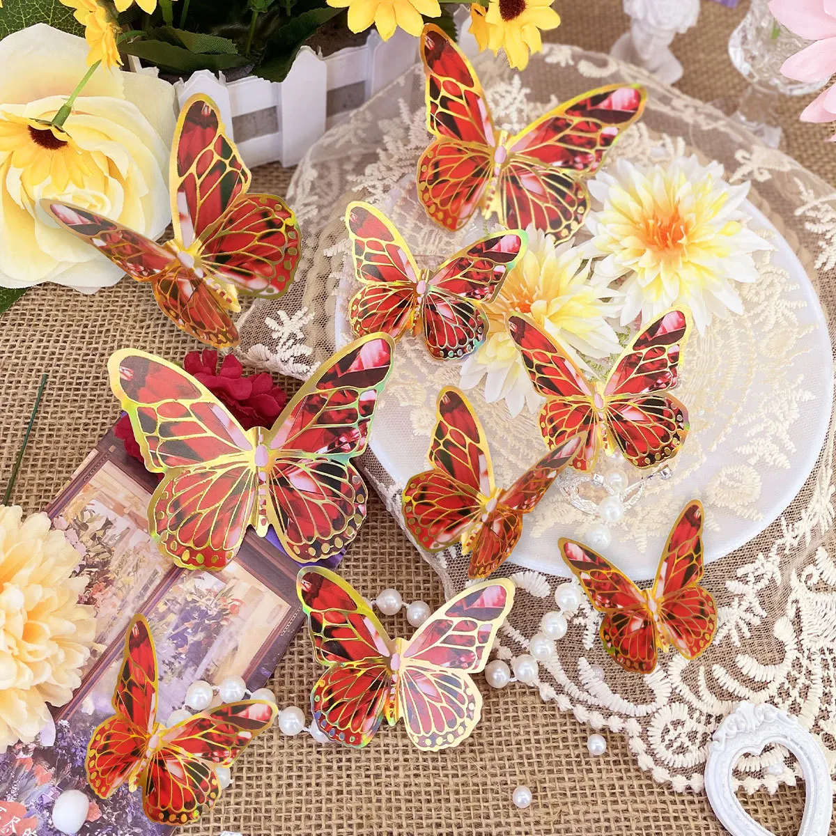 A variety of color Phnom Penh Butterfly Wall Stickers Bronzing Technology Three-dimensional Butterfly Wedding Festival Birthday