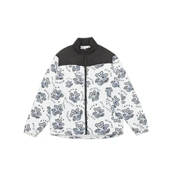 Wholesale Bear Print Anime Women Clothing Korean Winter Thick Custom Logo Padding Colorful Puffer Zip Coat Jacket Men