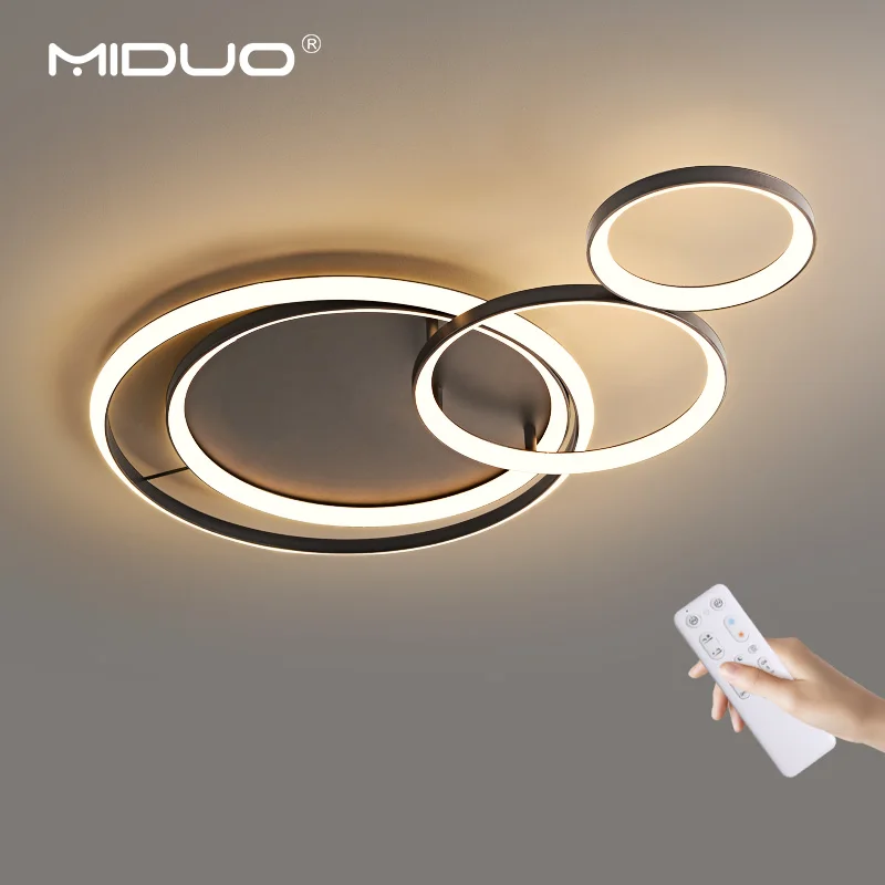 Custom Lighting Living Room Hotel Project Iron Aluminum Round Modern Ceiling Chandelier Led Circle Ring ceiling Light