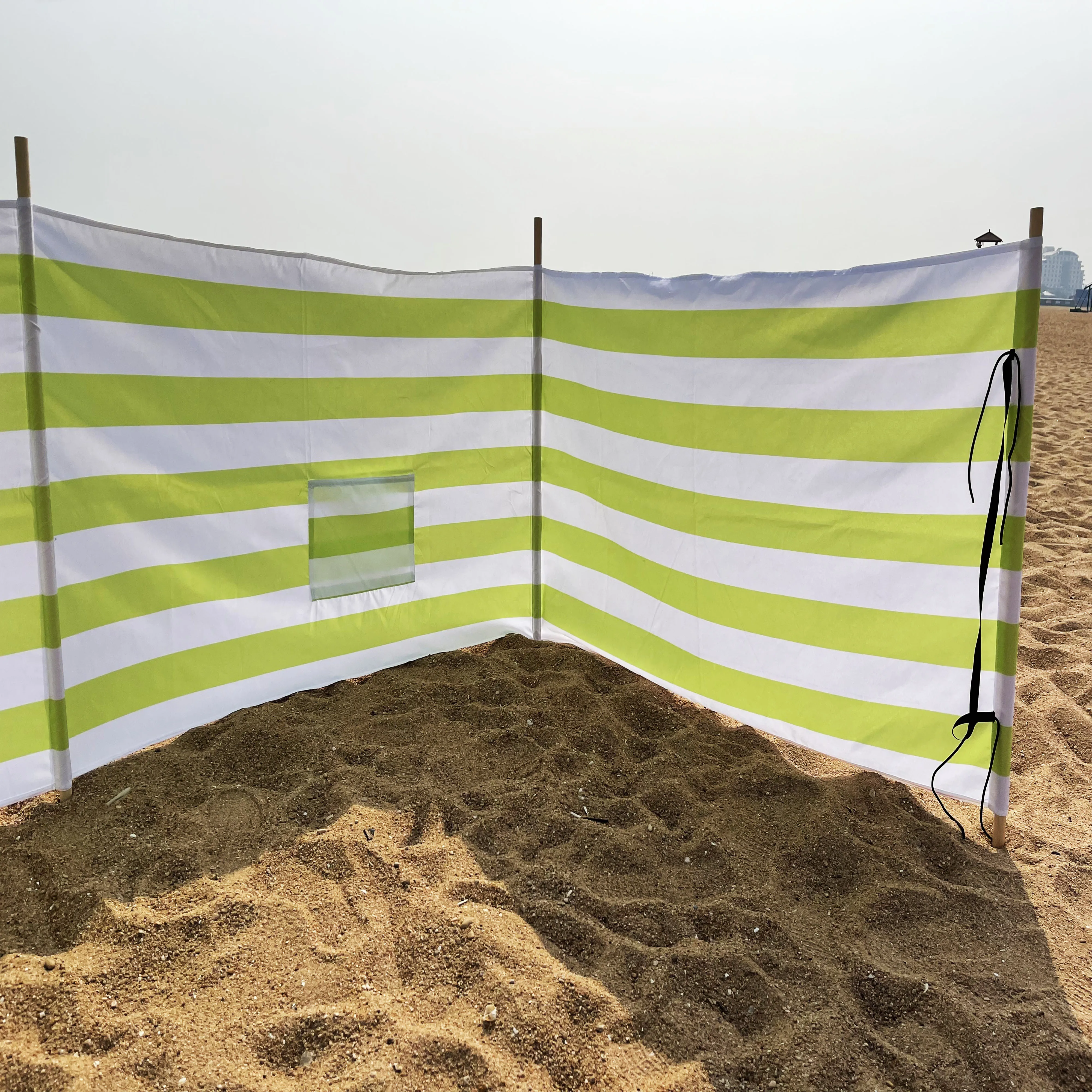 MU 15ft, 17ft, 20ft, 25ft Customized Wooden Poles Outdoor Camping Wind Screen Shield Sun Shade Beach Windbreaker