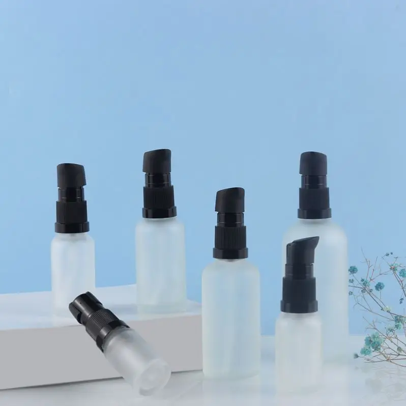 Best Welcome Fashion Factory Price 20Ml White matte pump head Pressed Plexiglass essence foundation bottle
