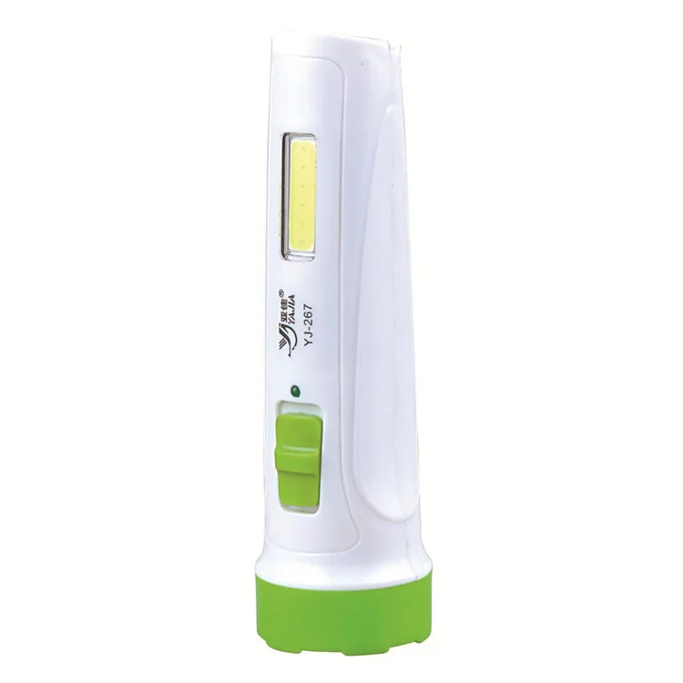 Plastic Portable Emergency Rechargeable Battery COB LED Flashlight High Power Led Flashlights