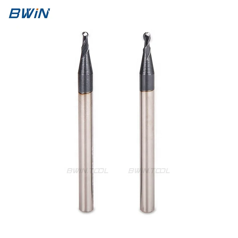 BWIN factory 2flute solid carbide end mill ball nose tungsten carbide cutting milling cutter bits