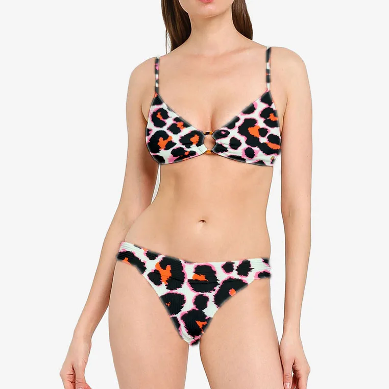 custom printing leopard recycled polyamide elastane designer 4 way stretch 82% nylon spandex printed fabric for swimwear