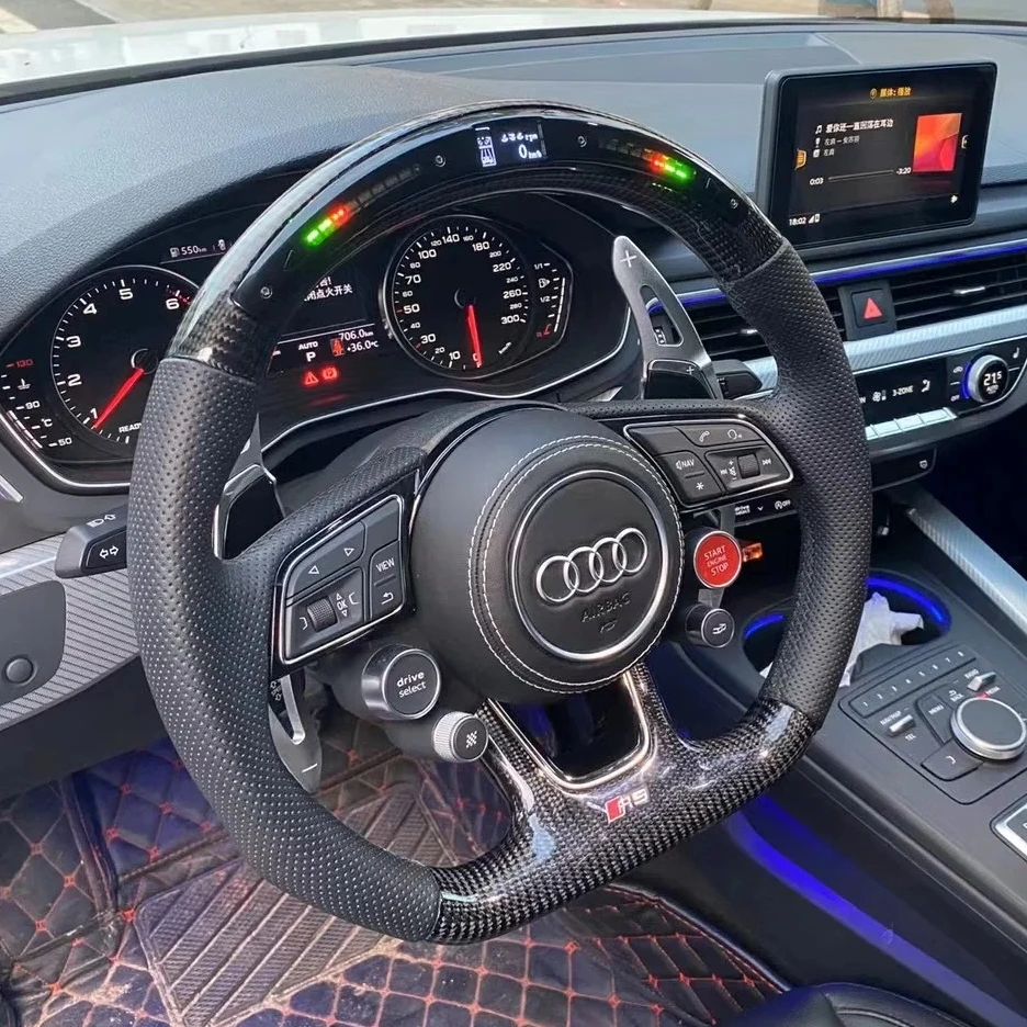 Carbon Fiber Steering Wheel Compatible With Audi Rs3 Rs4 Rs5 Rs6 Rs7 S3 S4 S5 S6 S7