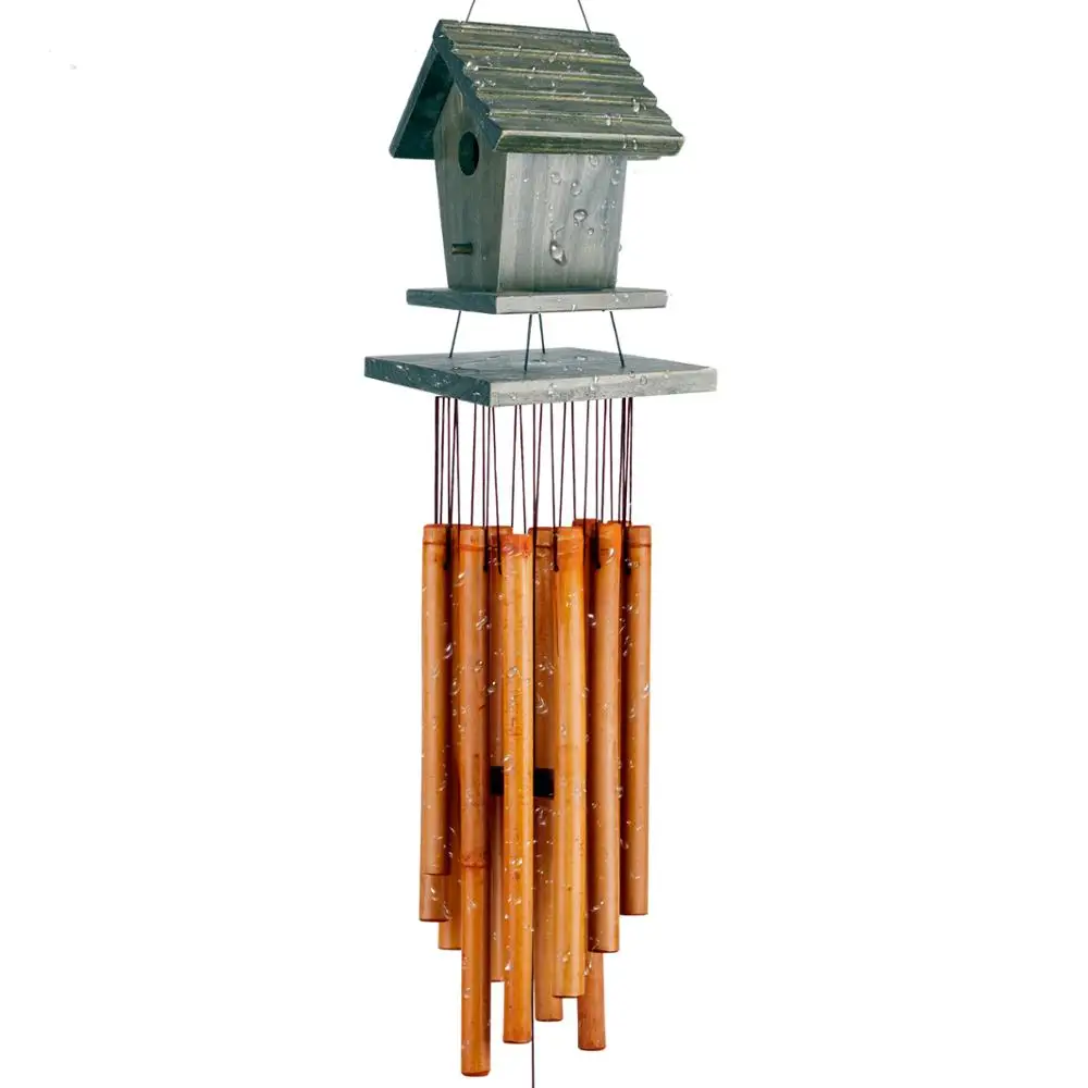 
Bamboo Wood Birds house Wind Chimes Indoor Outdoor Bell Traditional Handmade Windchime Tuned Chime Wholesale OEM Customize LOGO 