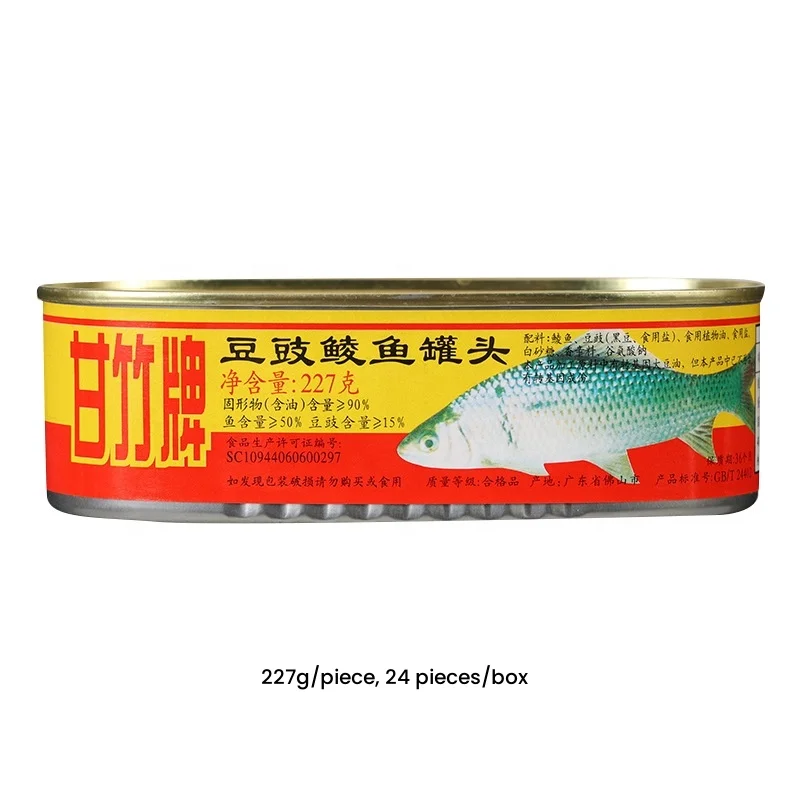 Китайские консервированные морепродукты рыба с соленой черной фасолью рыбный корм быстрого приготовления 227 г для риса