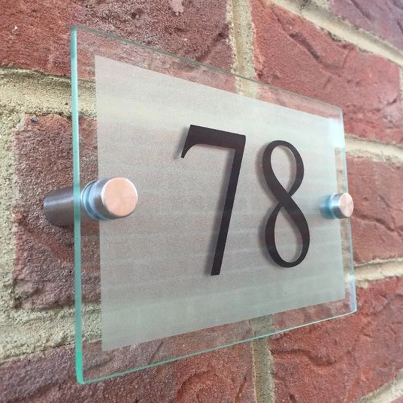 New new design glowing modern style acrylic house number for hotel, shop number sign