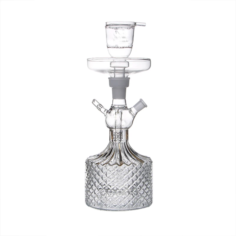 wholesale new design glass hookah shisha glass smoking LED light chicha narguile with leather suitcase