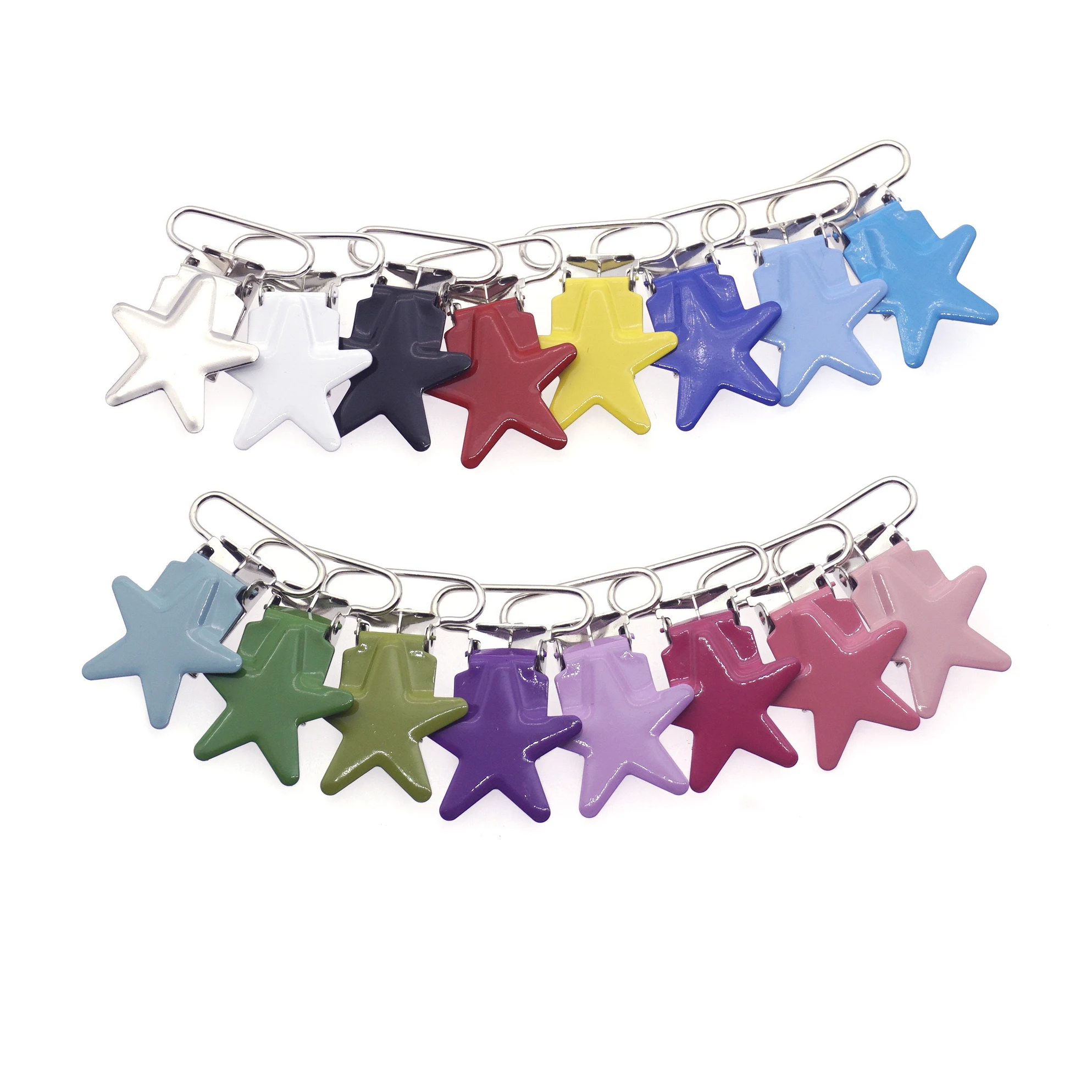 Высококачественная Бессвинцовая с металлической звездой соски-пустышки для подтяжек с фокусным расстоянием 25 мм для одежды варежки клипы чулок держатель аксессуары для одежды