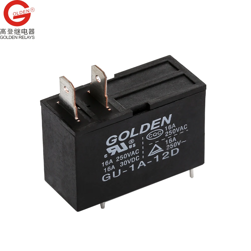 Золотой реле 12v 16A 250VAC 4 Пина HF25F с дополнительной терминал 0,54 w GU-1A-12D TUV CQC соответствия