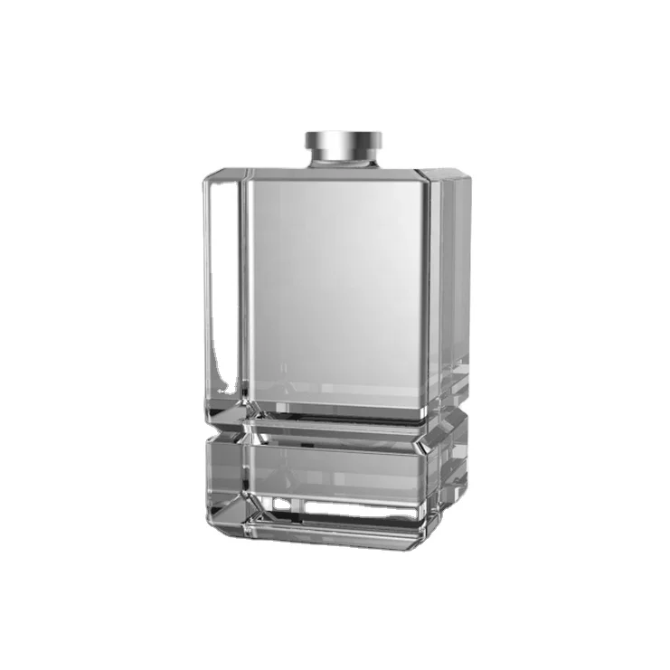 clear square Perfume Empty bottle Cosmetic Packaging glass perfume bottle spray for perfume